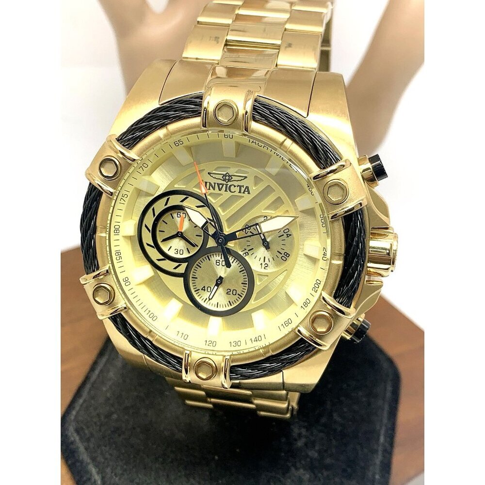 Invicta Men's Watch 25515 Bolt Quartz Chronograph Diver Gold Tone Steel 52mm